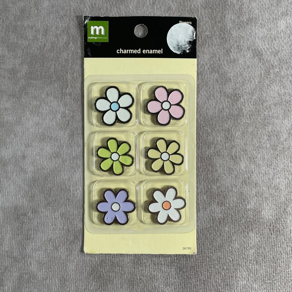 Y2K Stationery Making Memories Charmed Enamel Flower Embellishments Scrapbook